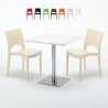 STRAWBERRY Set Made of a 70x70cm White Square Table and 2 Colourful Paris Chairs On Sale