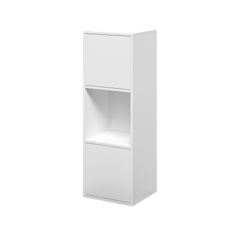 White bookcase with 2 doors 3 shelves for modern office study ika 6. Promotion