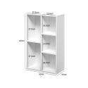 White Office Bookshelf with 5 Cube Shelves, Modern Design, 50x25x80cm Ika 3 Sale