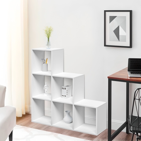 White Wall-mounted Shelf with Modern Design Cube Shelves Ika 1 Promotion