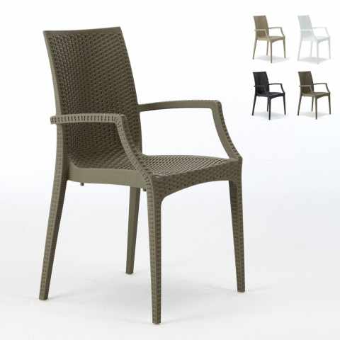 Armchair with armrests bar garden Poly rattan Bistrot Arm Grand Soleil Promotion