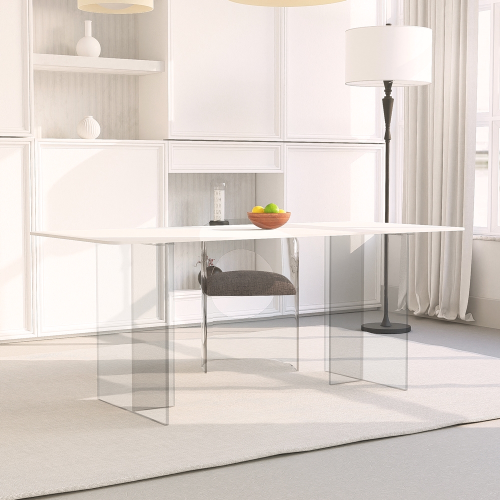 Transparent Dining Table 140x80cm Modern Minimalist Design Faust