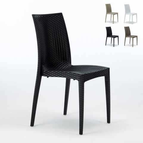 Set of 22 Bistrot Stackable Rattan Garden Indoor Chairs By Grand Soleil