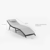 Garden Foldable Sun Lounger in Rattan with Cushion Tenerife Measures
