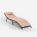 Garden Foldable Sun Lounger in Rattan with Cushion Tenerife Promotion