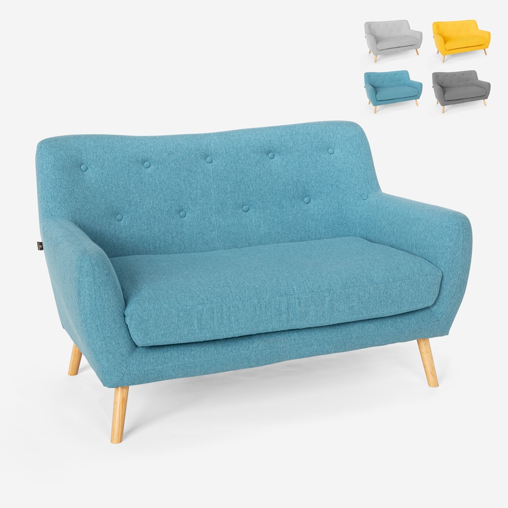 Irvine Modern Scandinavian Style 2-Seater Fabric Sofa