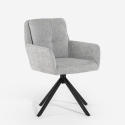 Modern Grey Fabric Swivel Dining Chair Varna Promotion