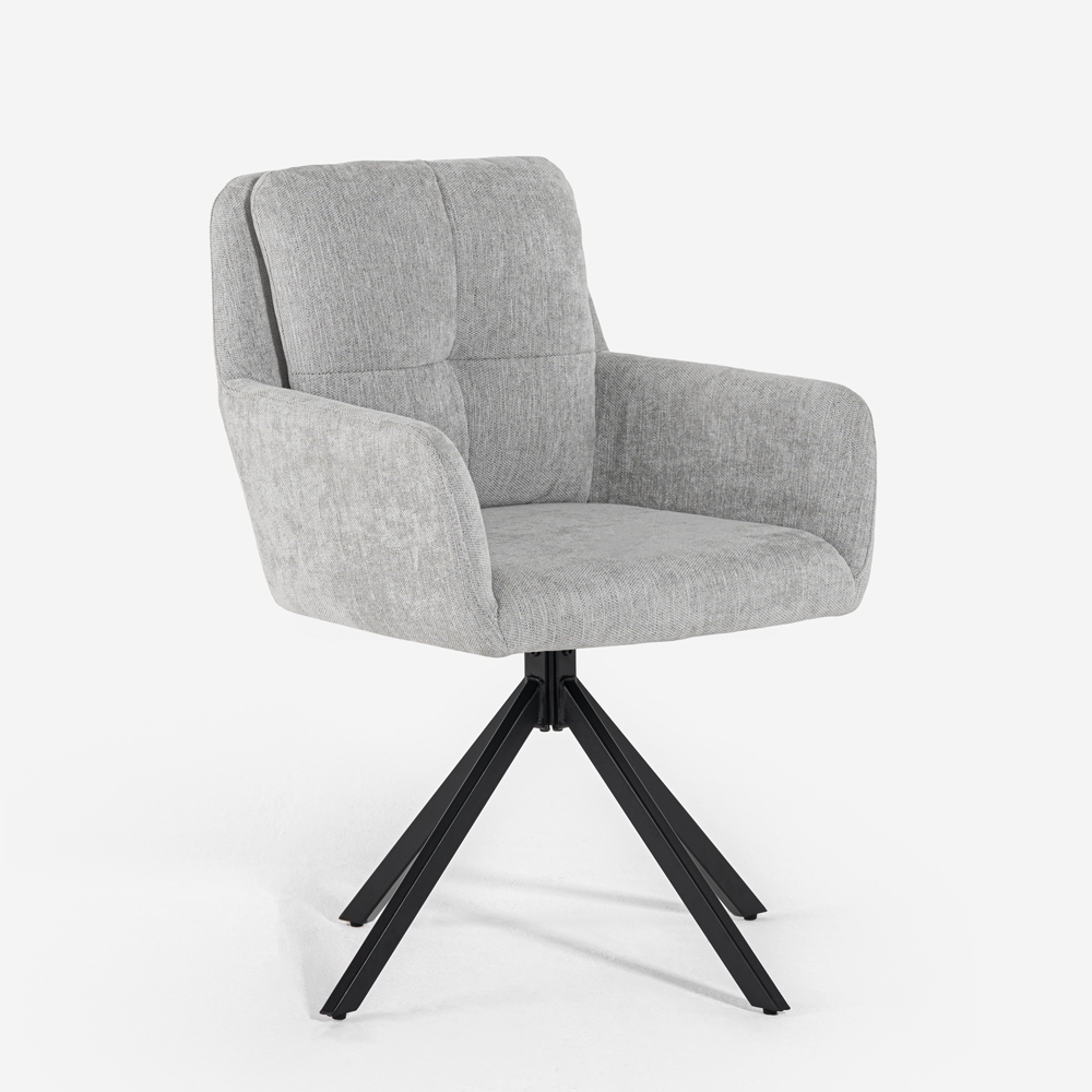 Modern Grey Fabric Swivel Dining Chair Varna Promotion