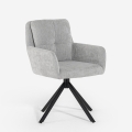 Modern Grey Fabric Swivel Dining Chair Varna Promotion