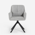 Modern Grey Fabric Swivel Dining Chair Varna Offers