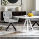 Modern Grey Fabric Swivel Dining Chair Varna On Sale