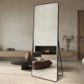 Large Free-Standing Wall Mirror Modern Black 180x80cm Arsen-B Promotion