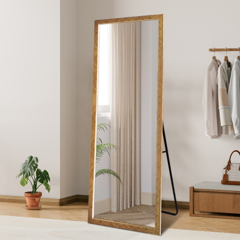 Golden Vertical Mirror 180x80cm Wall Leaning Floor Standing Rektor Promotion