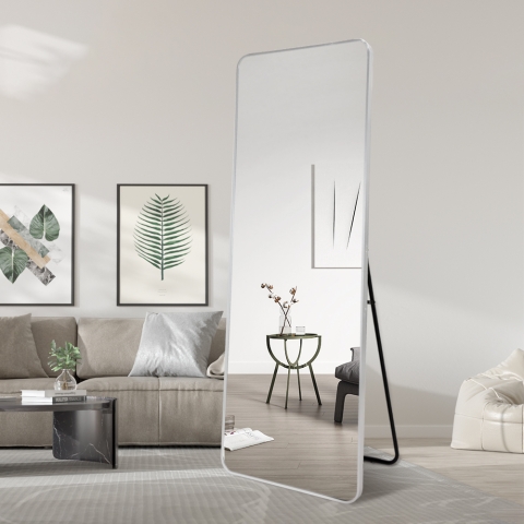 Wall mirror in silver 180x80cm with floor support Arsen-S. Promotion