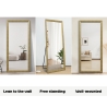 Kommi Vertical Mirror 180x80cm, Wood-Effect Wall or Floor Standing Discounts