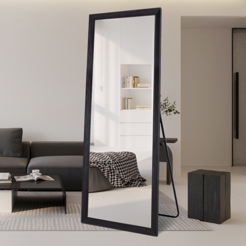 Mirror with black frame 180x80cm wall leaning floor Aprikosa Promotion