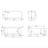 Milo Rectangular Design Freestanding Bathtub Measures