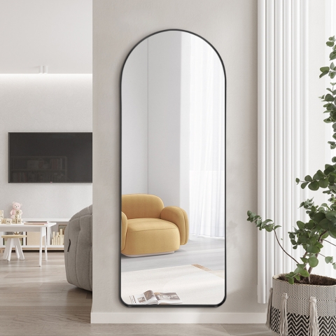 Wall mirror with black frame 170x65cm modern design Selur Promotion