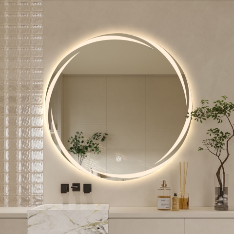 Round 70cm backlit bathroom mirror with anti-fog Veski XL Promotion