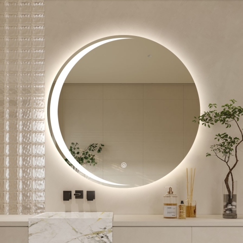 Round 60cm bathroom mirror with backlighting and antifog Skeri L Promotion