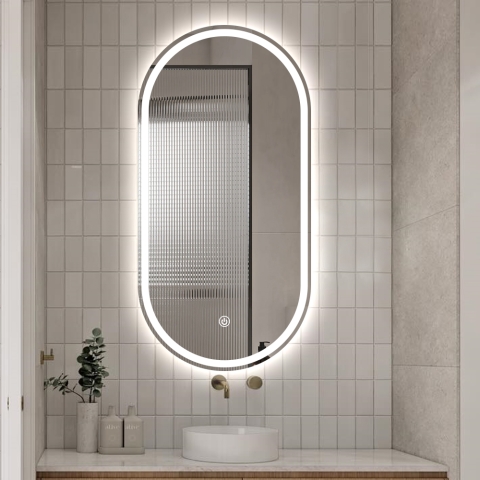 Bathroom oval design mirror backlit with antifog Refur XL Promotion