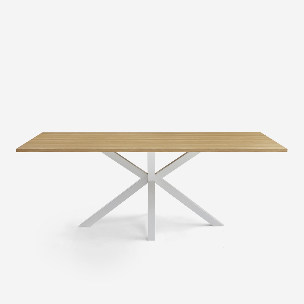 Moyo White Cross-Leg Wooden Dining Table 200x100cm