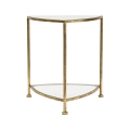 Triangle S Triangle-Shaped Side Table with 2 Shelves in Gold Metal and Glass Promotion