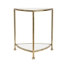 Triangle S Triangle-Shaped Side Table with 2 Shelves in Gold Metal and Glass Promotion