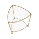 Triangle S Triangle-Shaped Side Table with 2 Shelves in Gold Metal and Glass Catalog