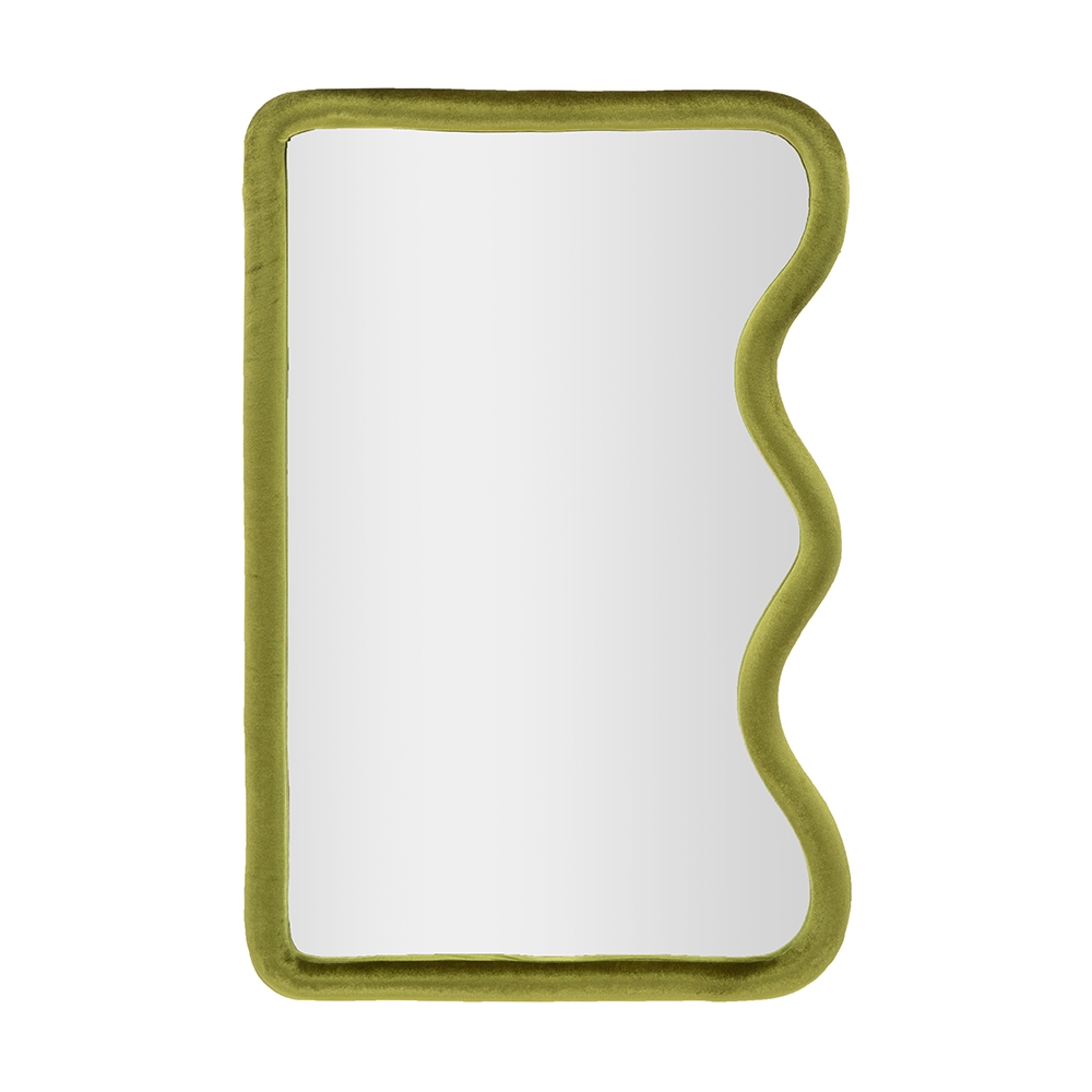 Tod Wall or Floor Mirror with Wavy Velvet Sides 60x90cm