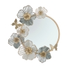 Amy Round Wall Mirror with 3D Floral Decorations Promotion