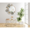 Amy Round Wall Mirror with 3D Floral Decorations On Sale