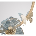Amy Round Wall Mirror with 3D Floral Decorations Sale