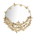 Butterfly M Round Gold Wall Mirror with Decorative Butterflies Promotion