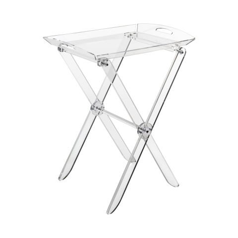 Folding Transparent Side Table with Tray Top Plié Promotion