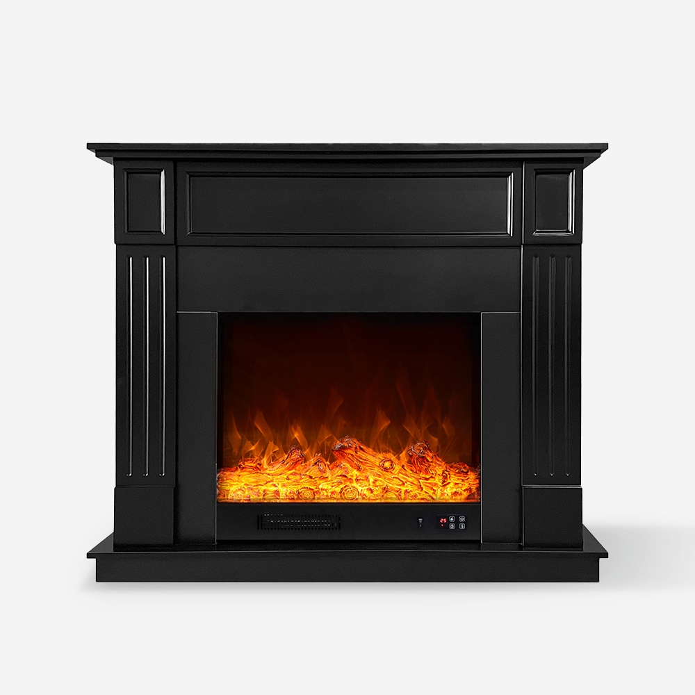 Electric Fireplace with Black Frame, Energy-Efficient Heater 1500W Göteborg N