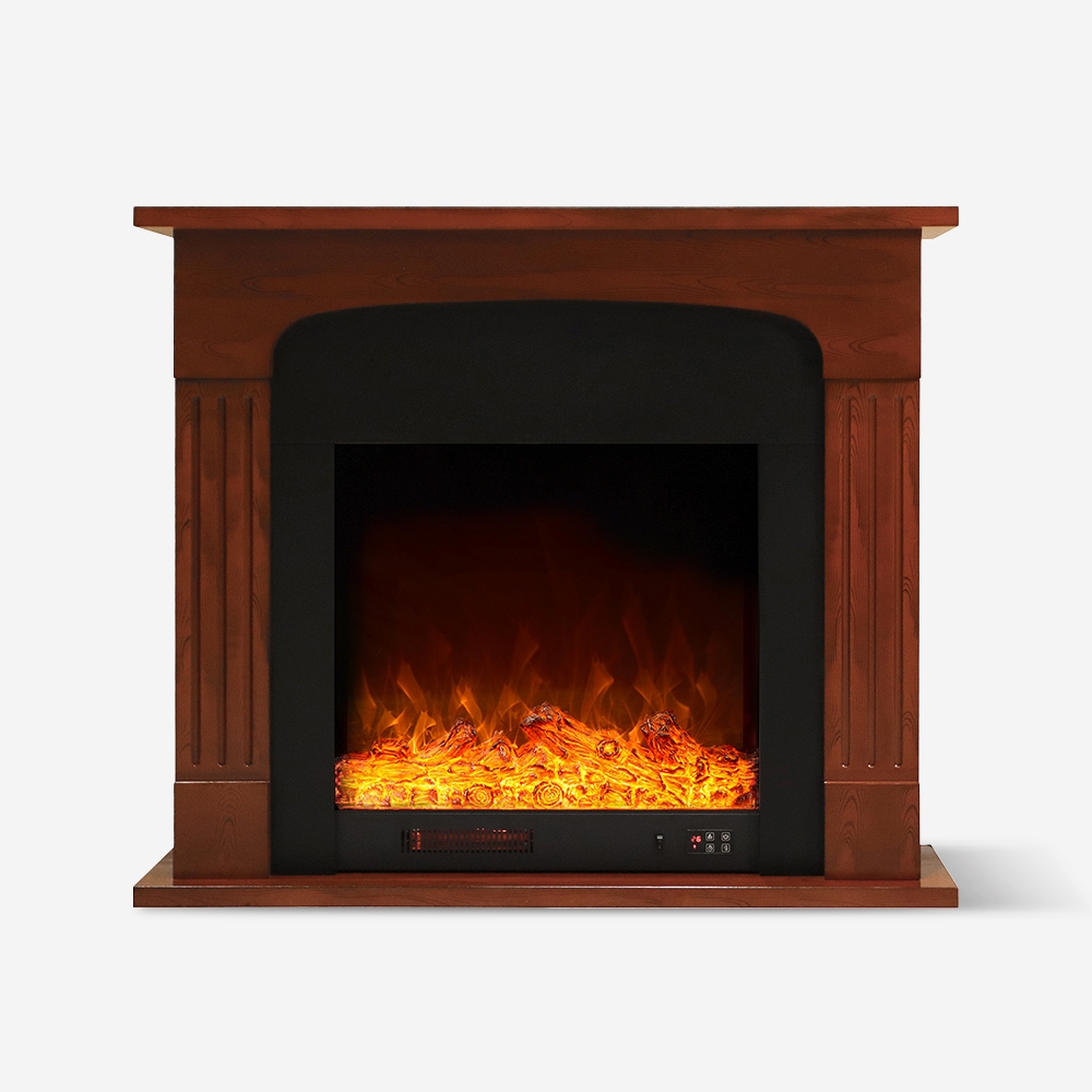 Energy-Efficient Electric Fireplace 1500W with Wood-Effect Frame Ludvika M
