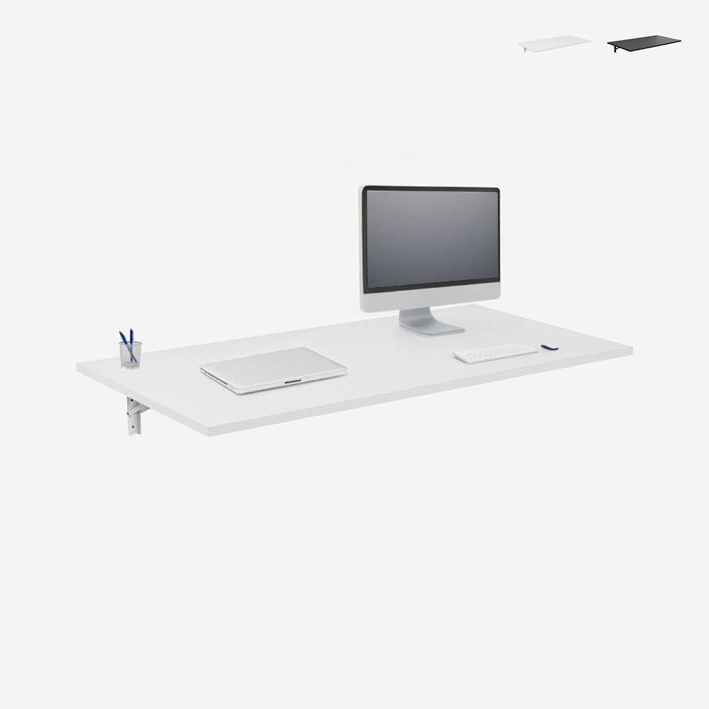 Jeremy Wall-Mounted Drop-Leaf Table, Folding Kitchen Desk, 120x60cm