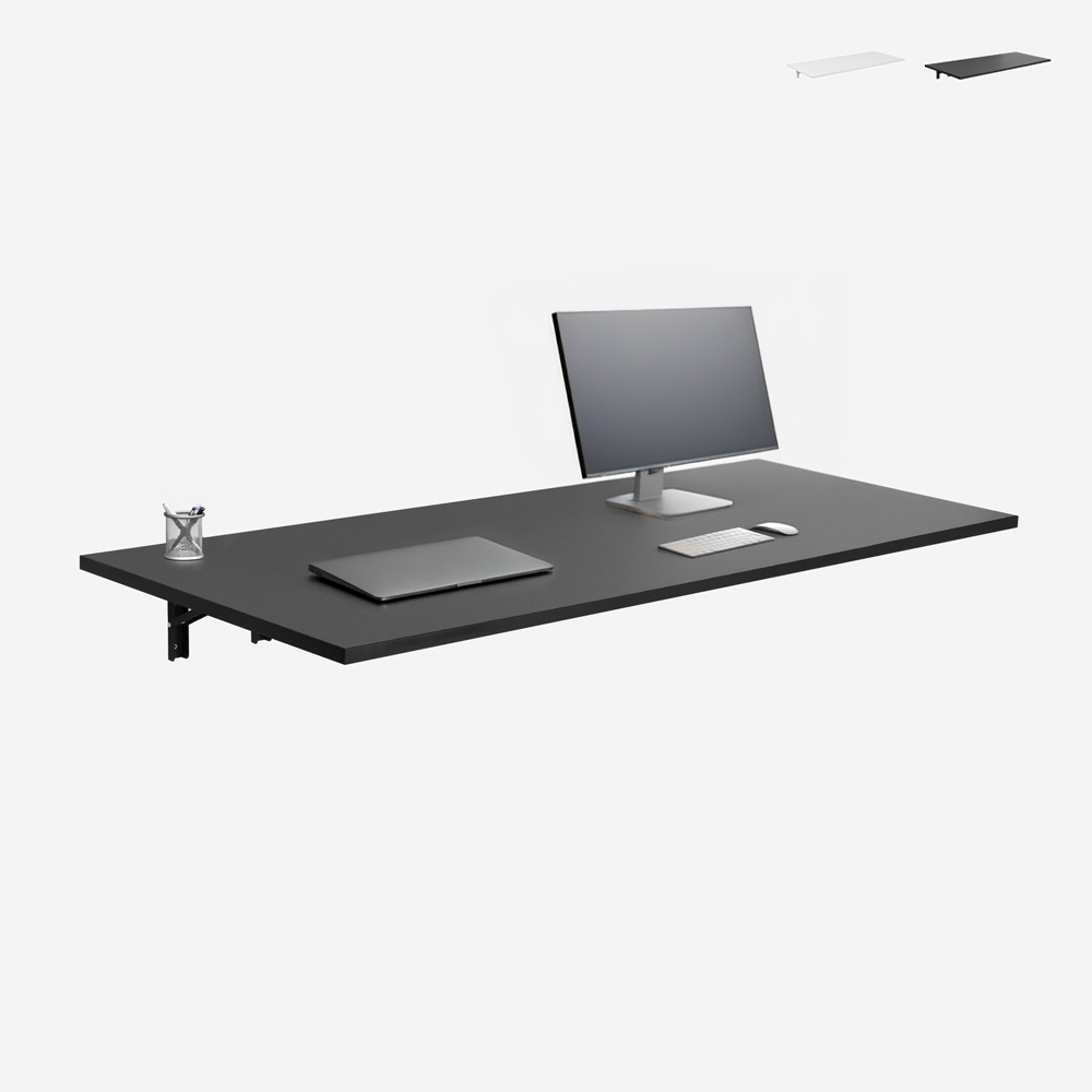 Jeremy+ Wall-Mounted Foldable Drop-Leaf Desk Table 140x60cm