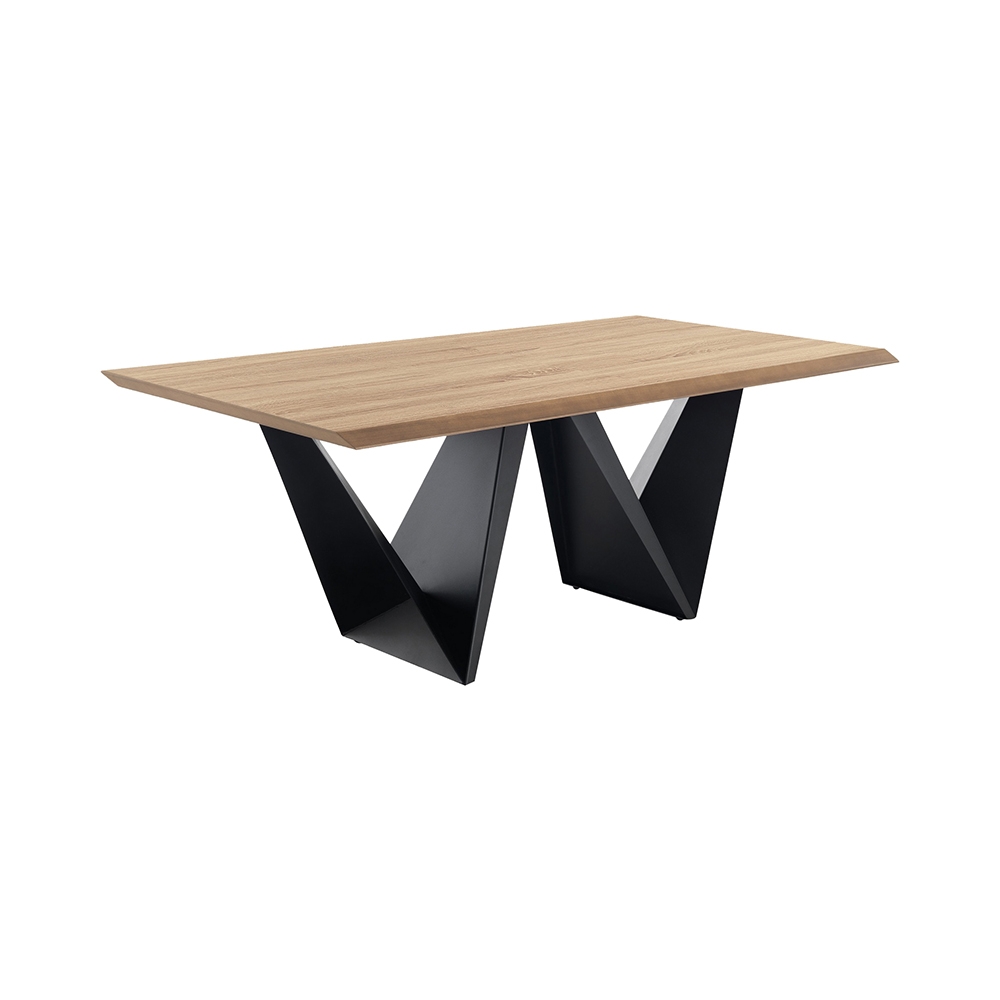 Modern Dining Table 200x100cm with Geometric Base for 8 Seats Dabliu