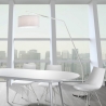 Norman White Metal Arc Floor Lamp, 175 cm Height Offers