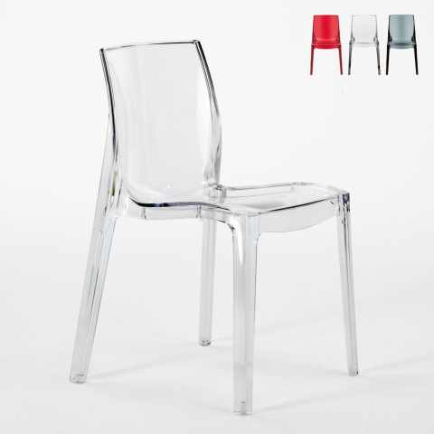 Lot of 16 Transparent Design Chair in Polycarbonate Made in Italy for the Kitchen Living Rooms Femme Fatale