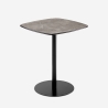 Mikee Black Marble Effect Dining Table for Bar, Kitchen, or Restaurant 60x60x74cm Promotion