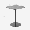 Mikee Black Marble Effect Dining Table for Bar, Kitchen, or Restaurant 60x60x74cm Discounts