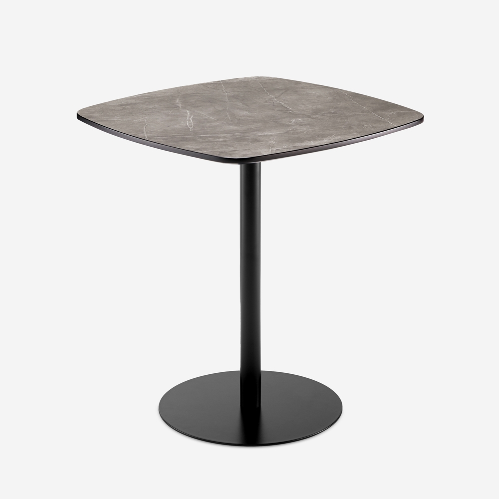Mikee+ 70x70 cm Black Marble Effect Dining Table for Kitchen or Restaurant