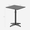 Modern Black Bar/Restaurant Table 70x70cm with Bag Hook Jotor Sale