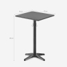 High Bar Bistrot Table 70x70x105cm Black with Bag Hook Jotor+ Sale