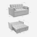 Kilios Convertible Recliner Sofa Bed for Two with Pull-Out Seat, Gray Characteristics