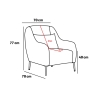 Modern Fabric Lounge Chair with Cushion Venus 