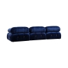 4-Seater Modular Blue Velvet Sofa with Ottoman - Bubble 3SPV Offers